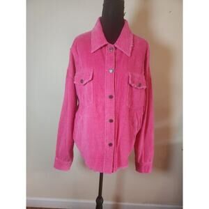 LaMiel Women's Corduroy Jacket Hot Pink Size large
